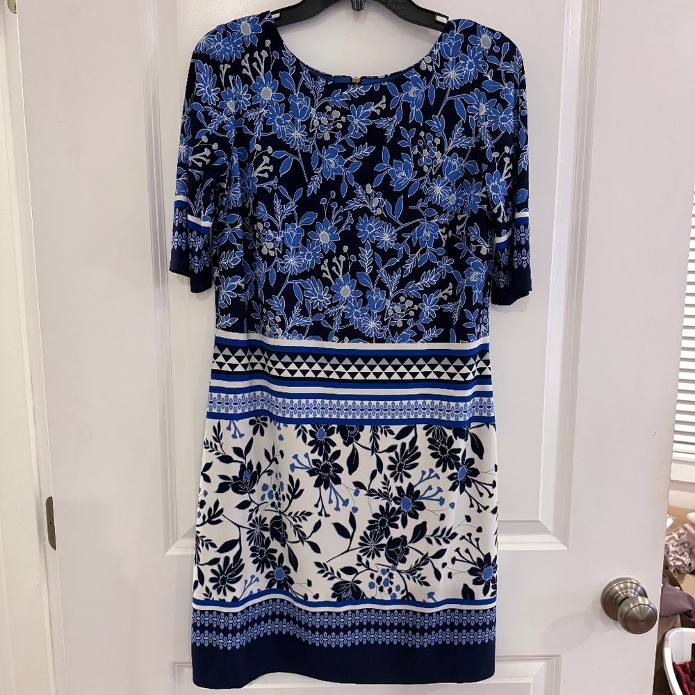 Nordstrom Eliza J blue & white floral dress women's size 6